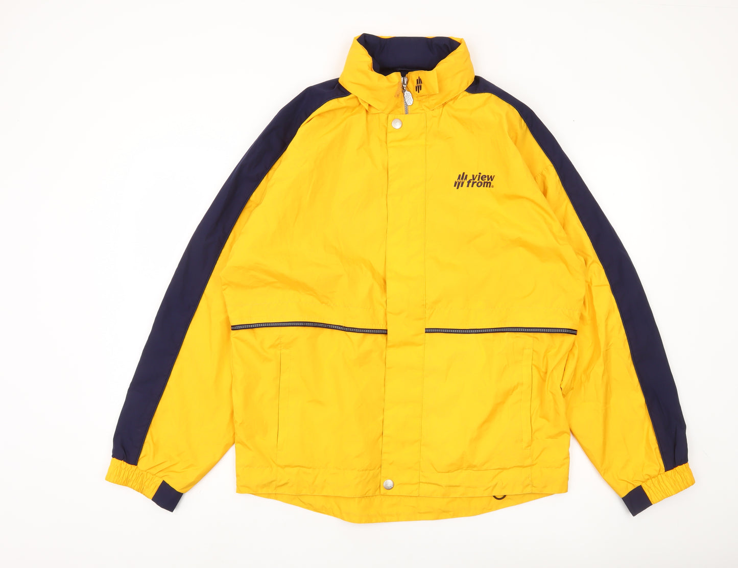 View From Men’s Yellow Windbreaker Jacket Size M Retro Sports