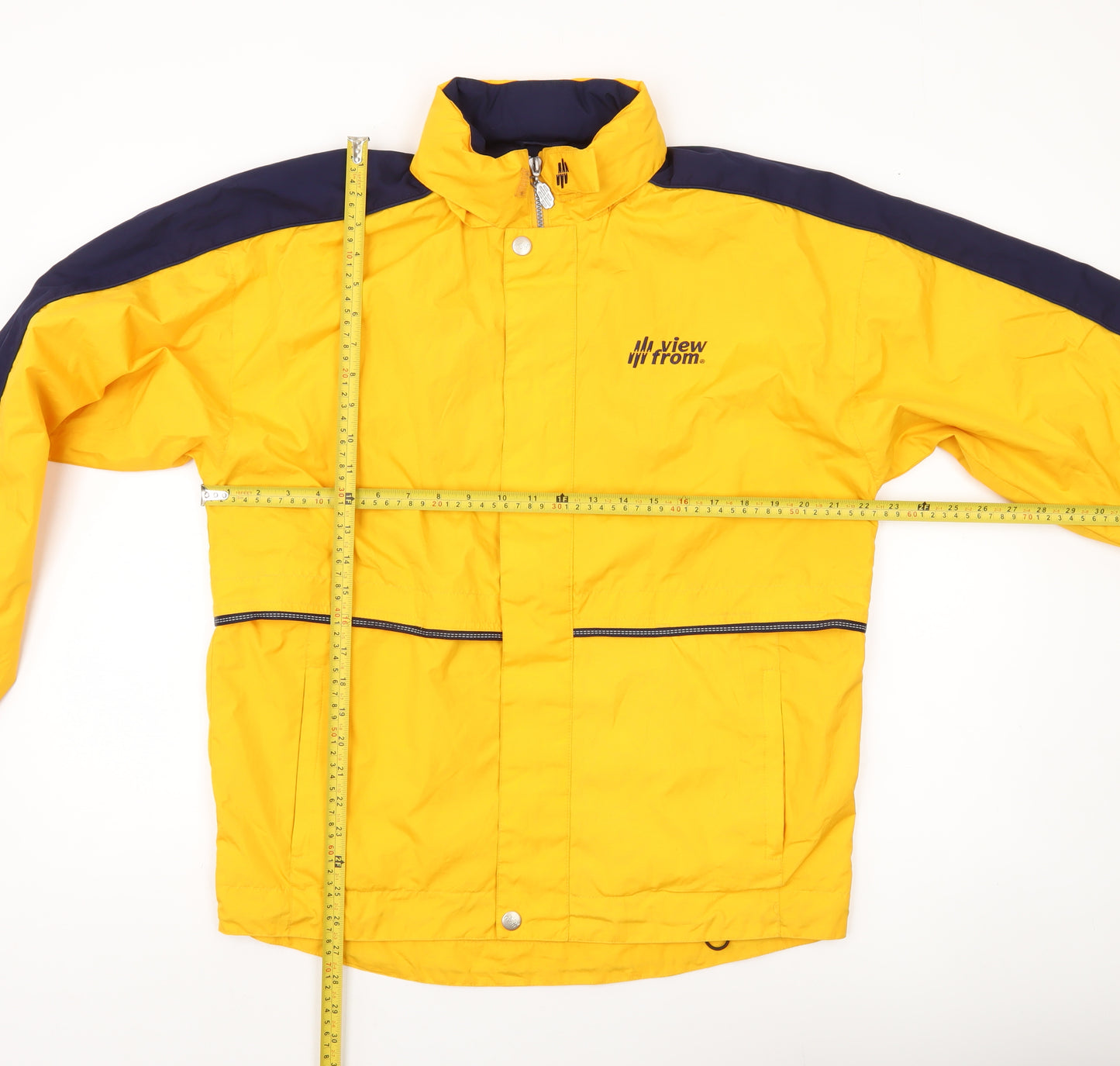 View From Men’s Yellow Windbreaker Jacket Size M Retro Sports