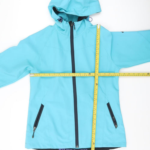McKINLEY Womens Blue Softshell Jacket Size 14 Hooded Waterproof