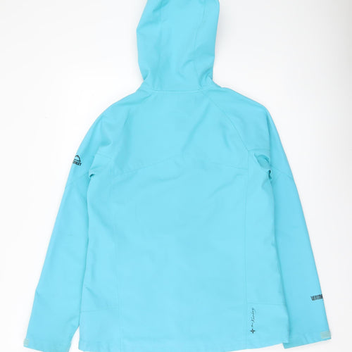 McKINLEY Womens Blue Softshell Jacket Size 14 Hooded Waterproof