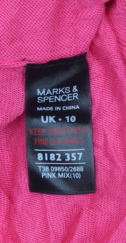 Marks and Spencer Women’s Pink Wrap Cardigan UK 10 Long Sleeve