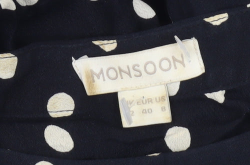 Monsoon Women’s Black Polka Dot Shift Dress Size 12 Knee Length
