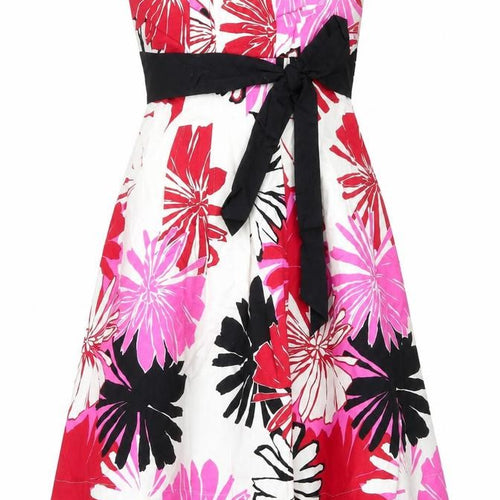 Warehouse Women’s Multicoloured Floral A-Line Strapless Dress Size 10