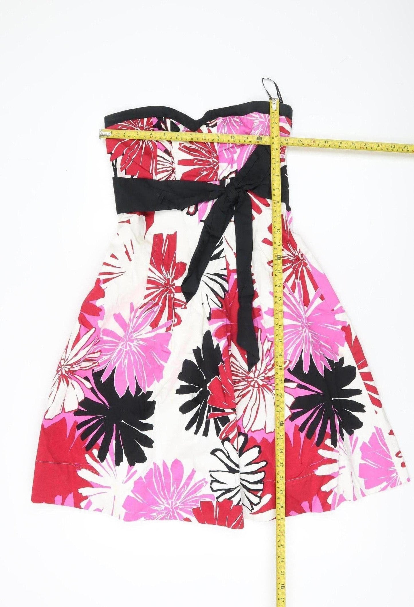Warehouse Women’s Multicoloured Floral A-Line Strapless Dress Size 10