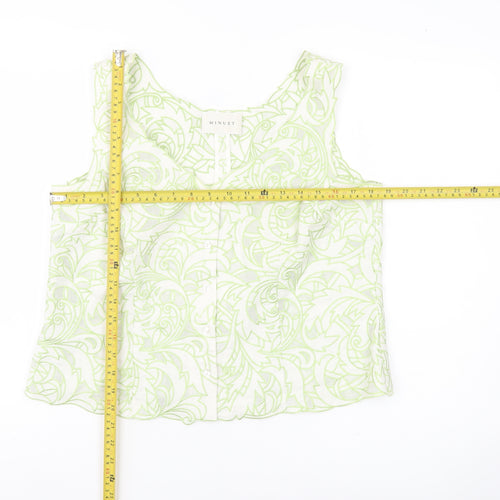 Minuet Women’s Green Floral Sleeveless V-Neck Blouse UK 16