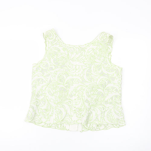 Minuet Women’s Green Floral Sleeveless V-Neck Blouse UK 16