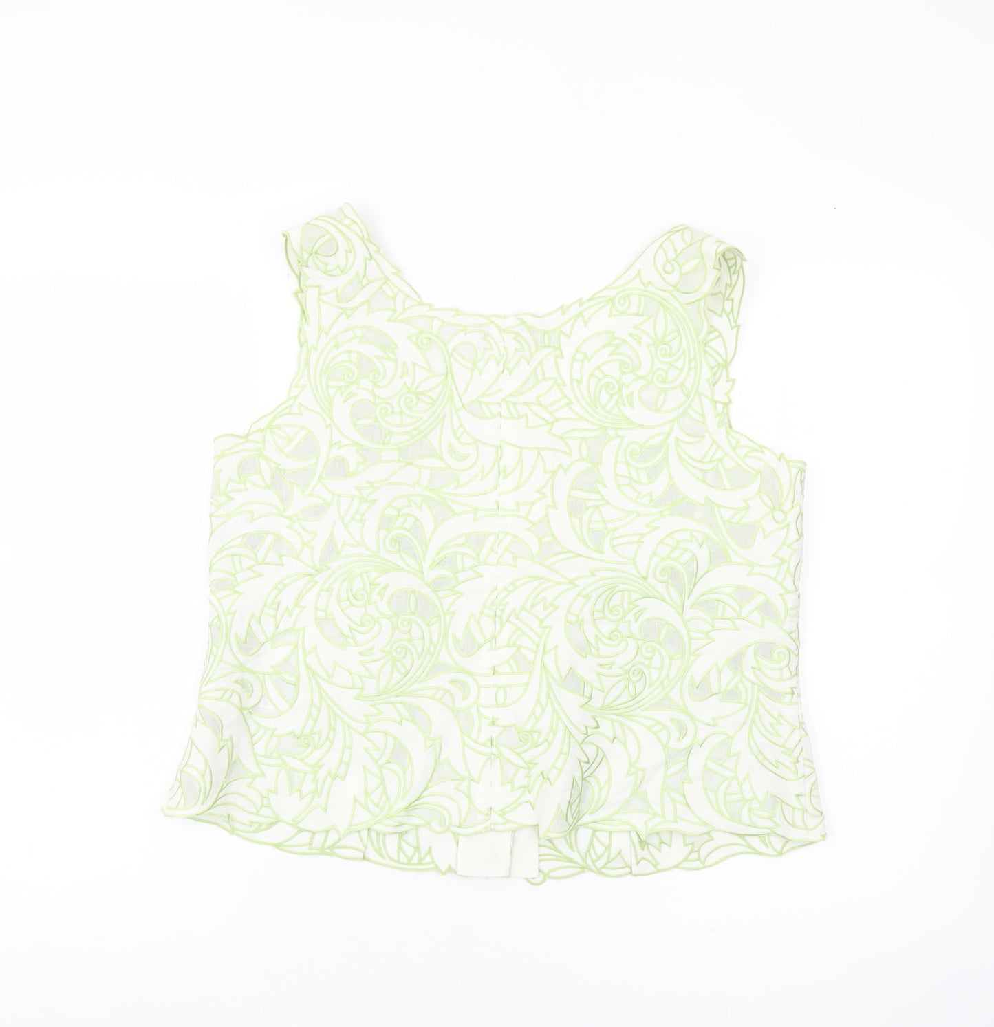 Minuet Women’s Green Floral Sleeveless V-Neck Blouse UK 16