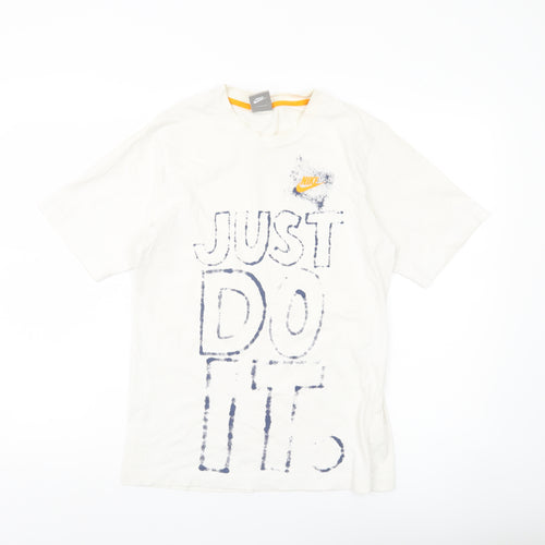 Nike Men’s White Just Do It Graphic T-Shirt Size S Regular Fit