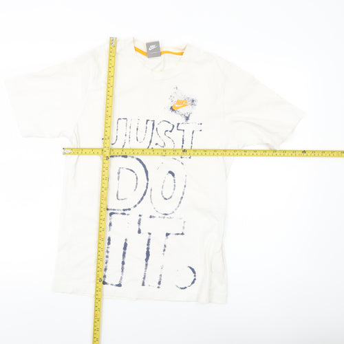 Nike Men’s White Just Do It Graphic T-Shirt Size S Regular Fit