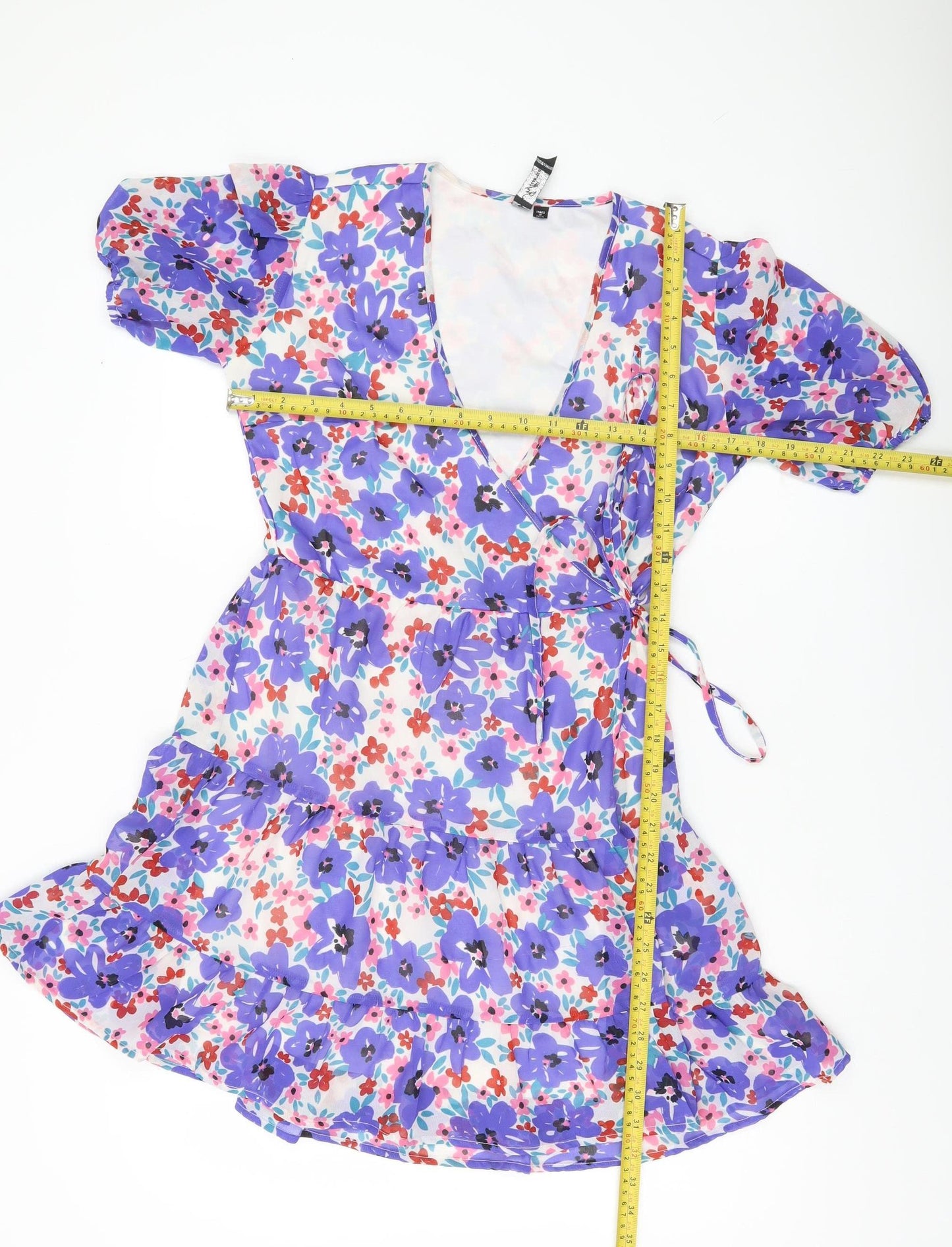 Influence Women’s Multicoloured Size 8 Floral Wrap Short Dress