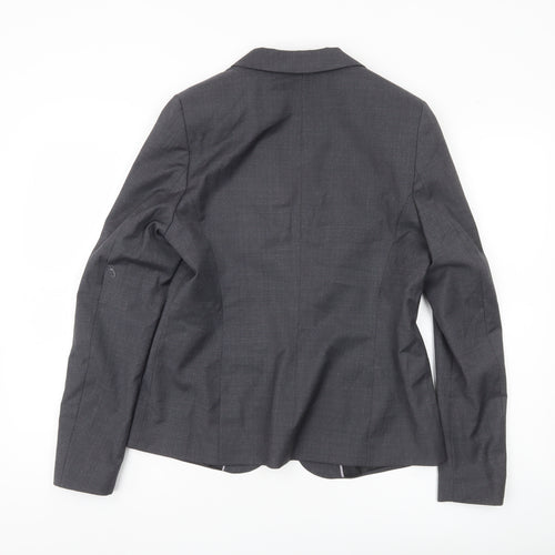 Next Womens Grey Wool Blend Blazer Jacket UK 12 Workwear