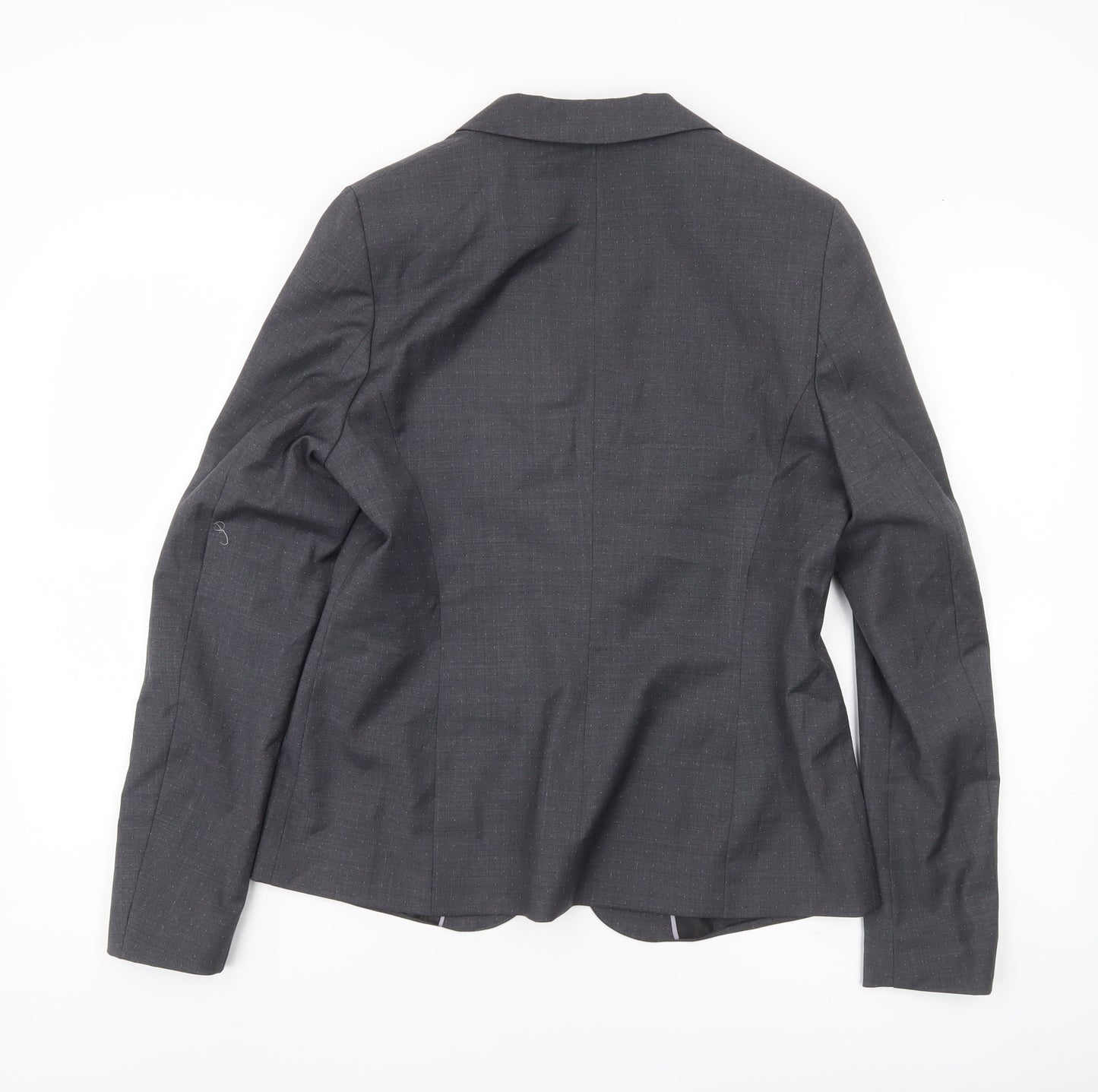 Next Womens Grey Wool Blend Blazer Jacket UK 12 Workwear