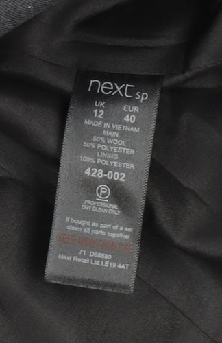 Next Womens Grey Wool Blend Blazer Jacket UK 12 Workwear