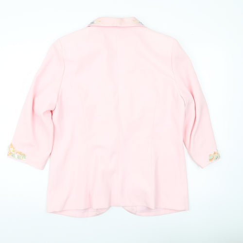 Together Women's Pink Embellished Shawl Lapel Blazer Size 18