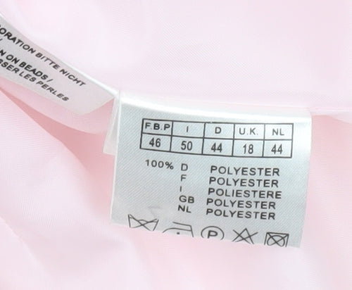 Together Women's Pink Embellished Shawl Lapel Blazer Size 18