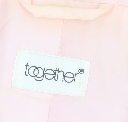 Together Women's Pink Embellished Shawl Lapel Blazer Size 18