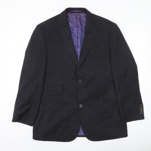 Ted Baker Endurance Men Black Pinstripe Wool Jacket 40S