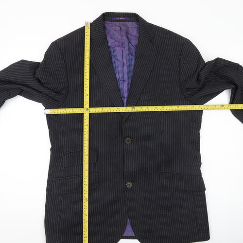 Ted Baker Endurance Men Black Pinstripe Wool Jacket 40S