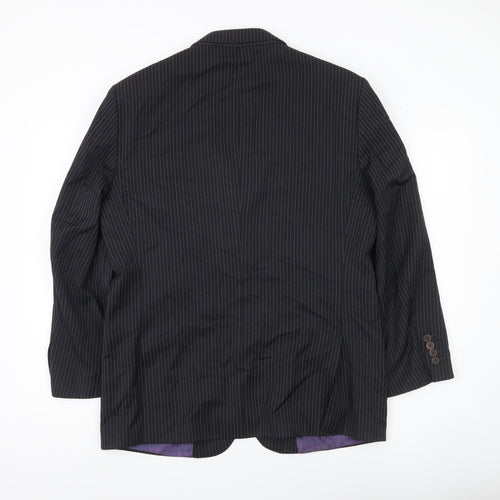Ted Baker Endurance Men Black Pinstripe Wool Jacket 40S