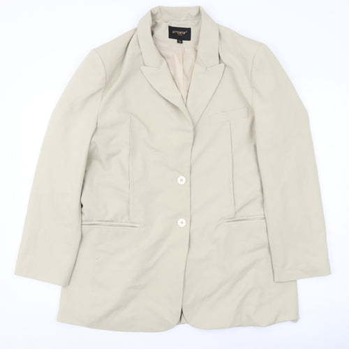 Attentif Paris Men Beige Blazer Jacket L/XL Single Breasted