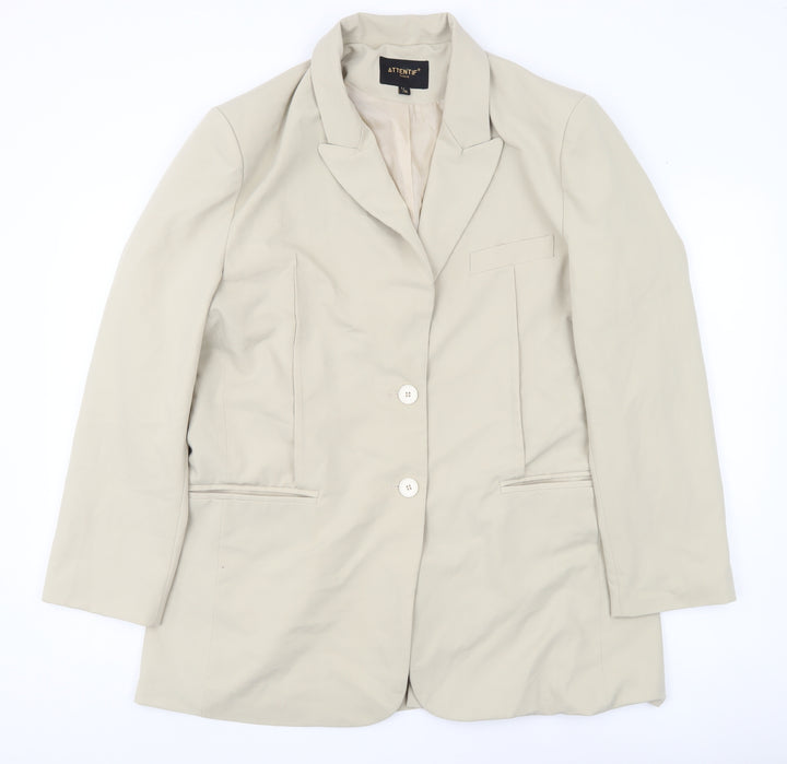 Attentif Paris Men Beige Blazer Jacket L/XL Single Breasted