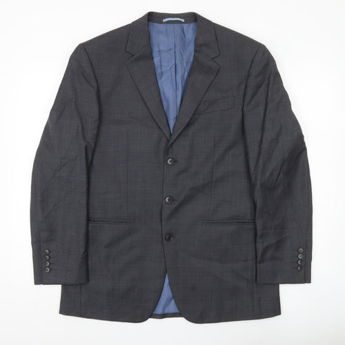 Next Men’s Grey Wool Blazer Jacket 40R Classic Fit Formal Wedding