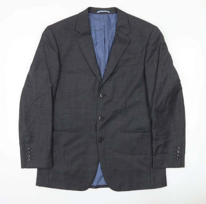 Next Men’s Grey Wool Blazer Jacket 40R Classic Fit Formal Wedding