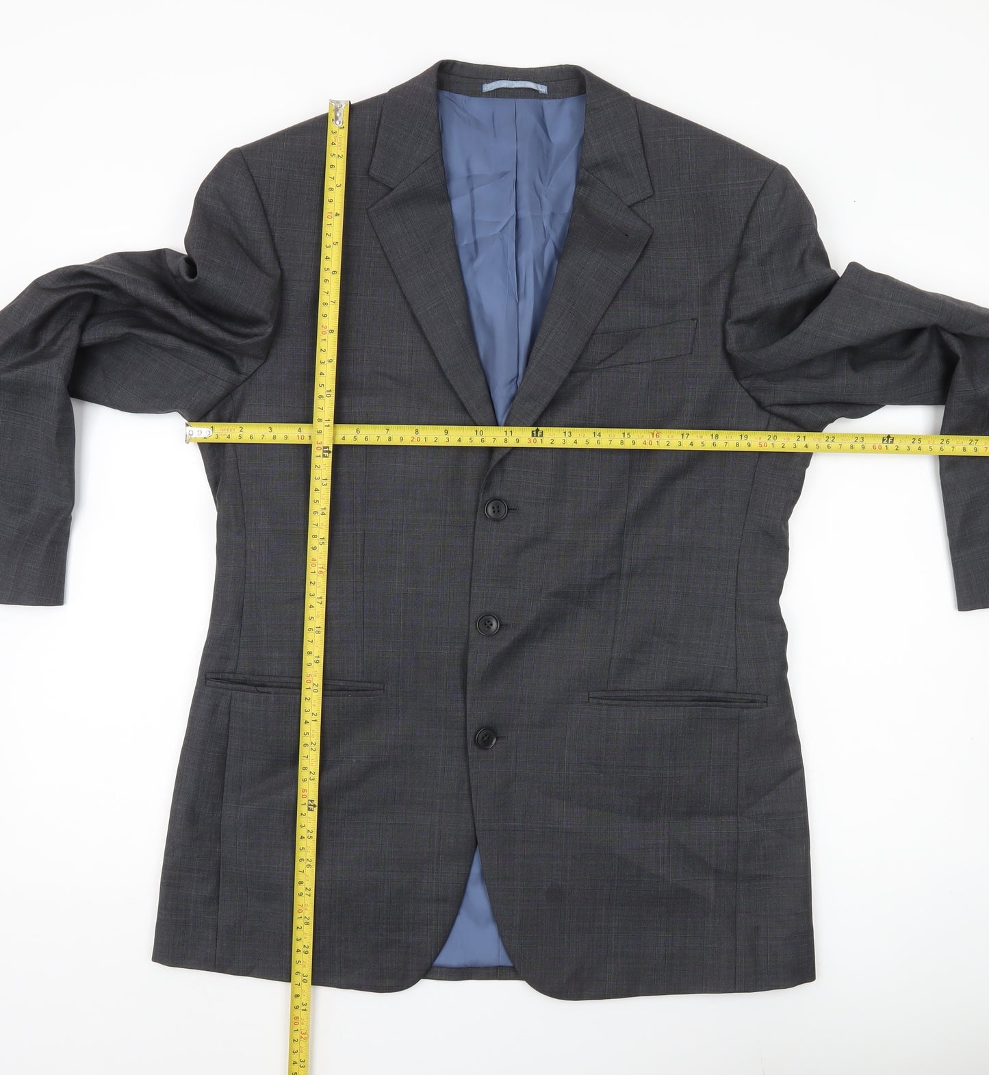 Next Men’s Grey Wool Blazer Jacket 40R Classic Fit Formal Wedding