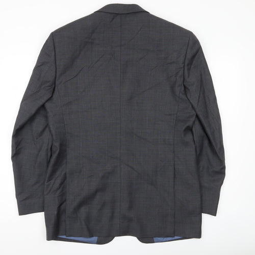 Next Men’s Grey Wool Blazer Jacket 40R Classic Fit Formal Wedding
