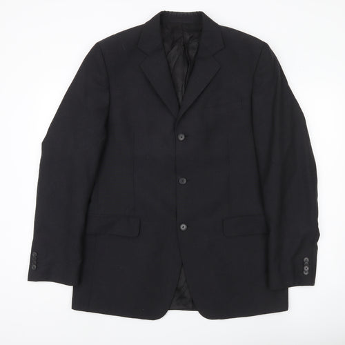 Mexx Mens Black Wool Blend Blazer Jacket UK 40R Classic Fit