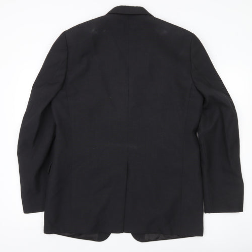 Mexx Mens Black Wool Blend Blazer Jacket UK 40R Classic Fit