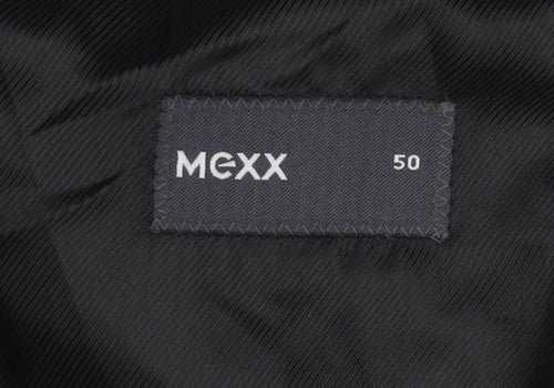 Mexx Mens Black Wool Blend Blazer Jacket UK 40R Classic Fit