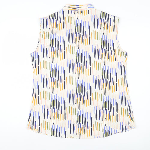 Simon Jersey Womens Multicoloured V-Neck Sleeveless Blouse Size 12