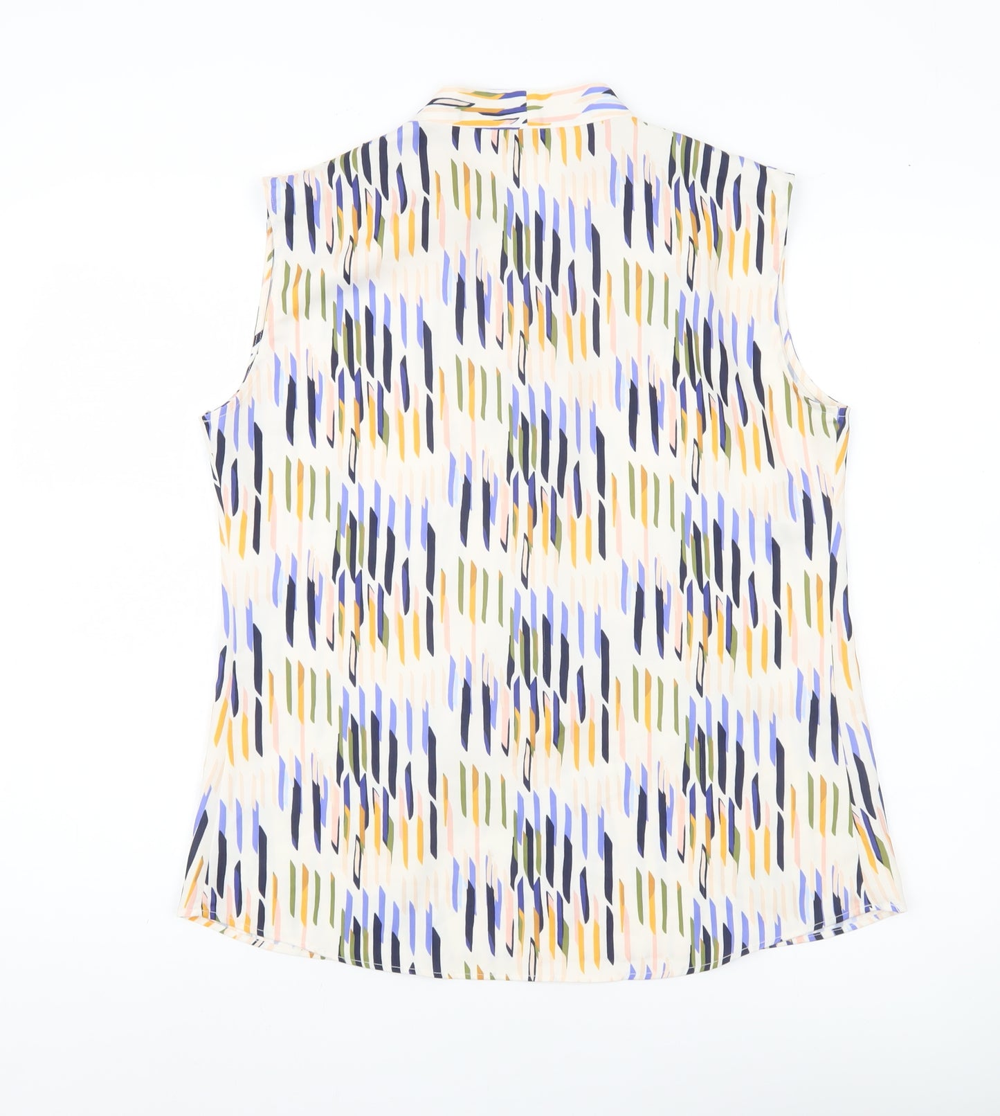Simon Jersey Womens Multicoloured V-Neck Sleeveless Blouse Size 12
