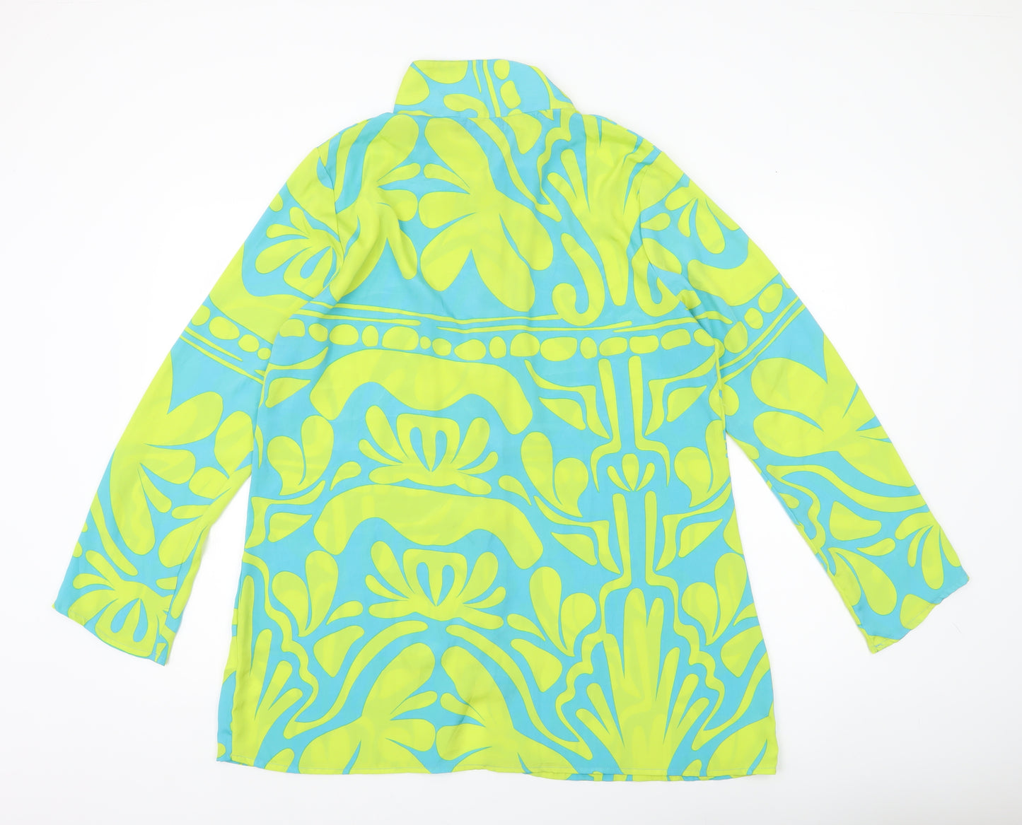 PrettyLittleThing Women's Multicoloured Button-Up Tunic Shirt UK 10