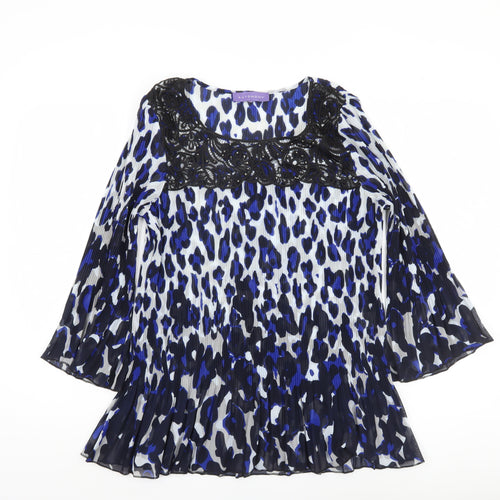 Autonomy Women’s Blue Animal Print Tunic Blouse Size 18