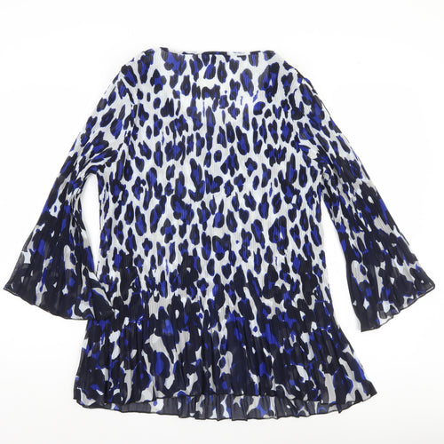 Autonomy Women’s Blue Animal Print Tunic Blouse Size 18