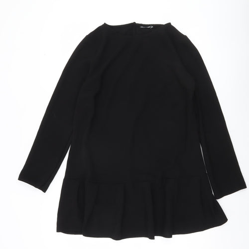 ASOS DESIGN Women’s Black Shift Dress Size S Long Sleeve Crew Neck