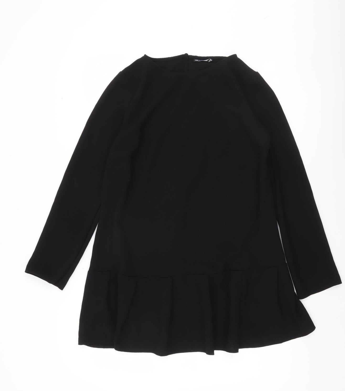 ASOS DESIGN Women’s Black Shift Dress Size S Long Sleeve Crew Neck