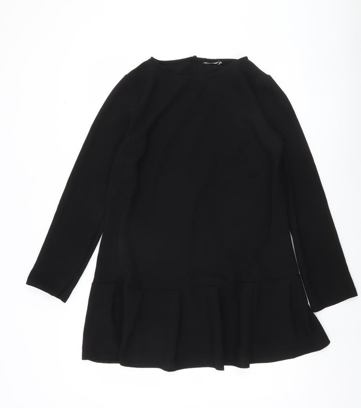 ASOS DESIGN Women’s Black Shift Dress Size S Long Sleeve Crew Neck
