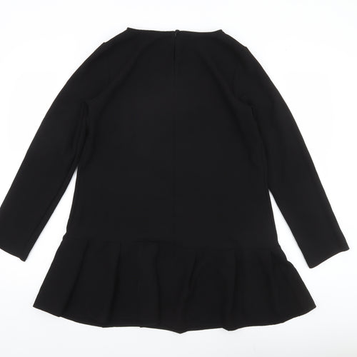ASOS DESIGN Women’s Black Shift Dress Size S Long Sleeve Crew Neck