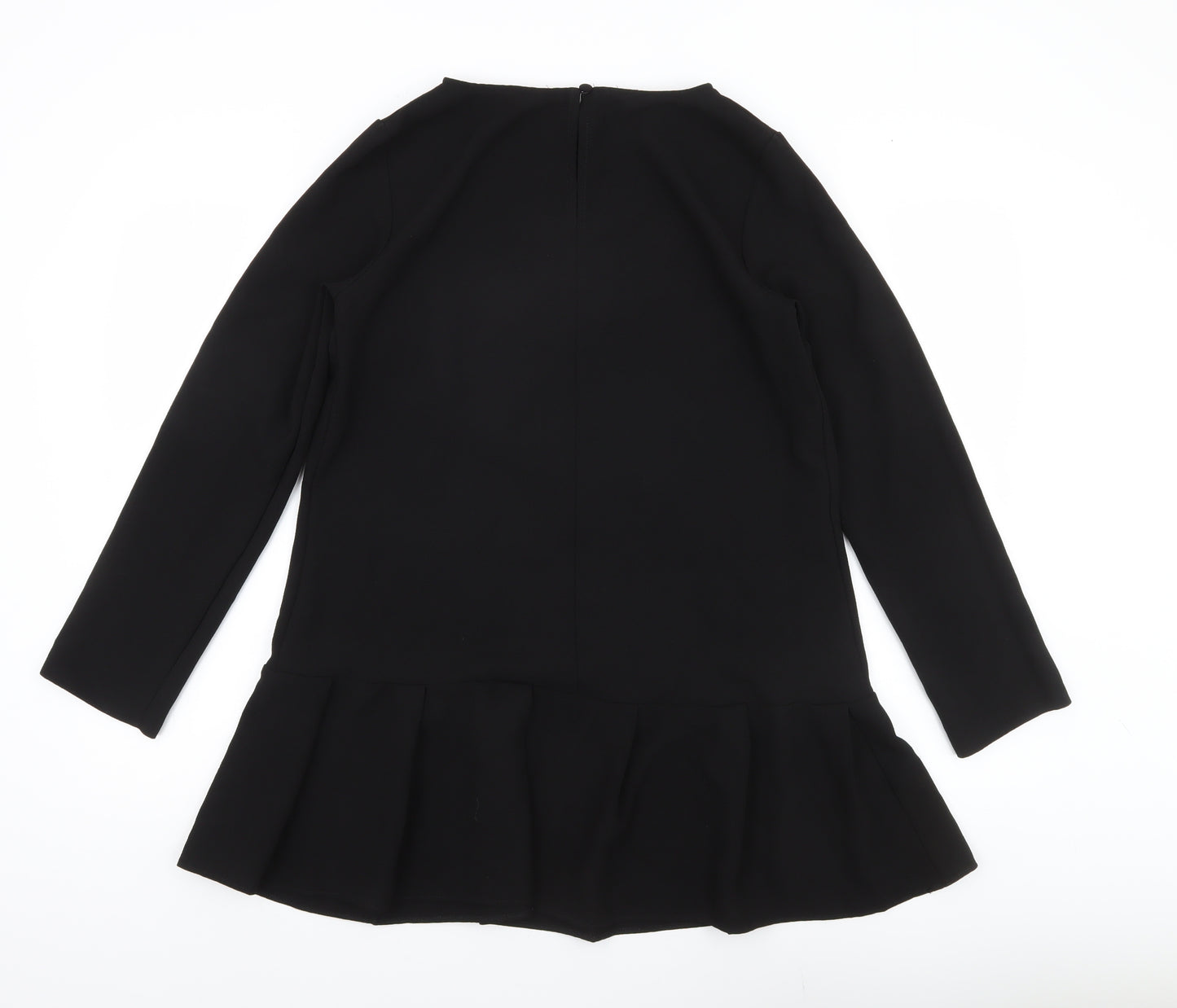 ASOS DESIGN Women’s Black Shift Dress Size S Long Sleeve Crew Neck