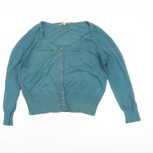 Fat Face Women’s Blue Size 10 Cardigan Cotton Acrylic Knitwear
