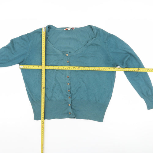 Fat Face Women’s Blue Size 10 Cardigan Cotton Acrylic Knitwear