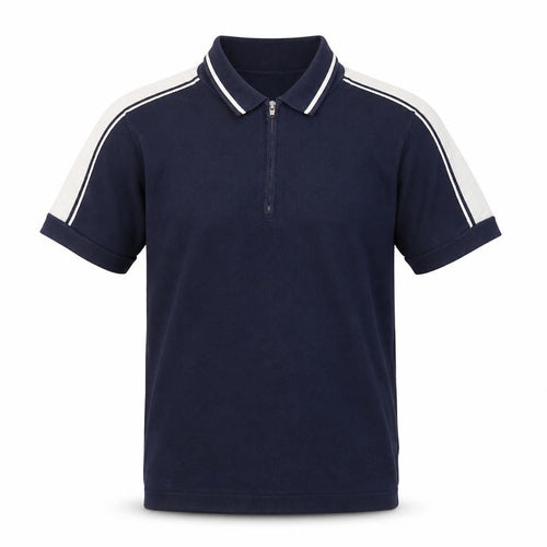 Jasper Conran Men’s Blue Cotton Polo Shirt S Short Sleeve Zip