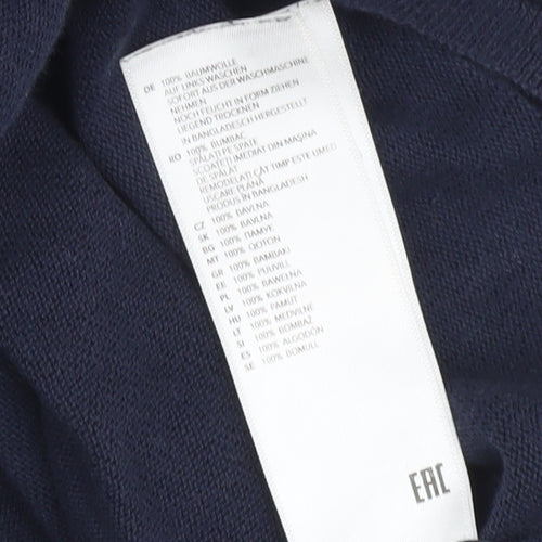 Jasper Conran Men’s Blue Cotton Polo Shirt S Short Sleeve Zip