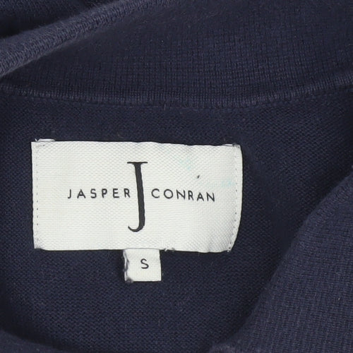 Jasper Conran Men’s Blue Cotton Polo Shirt S Short Sleeve Zip