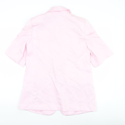Marks and Spencer Women Pink Linen Blend Blazer Jacket Size 10