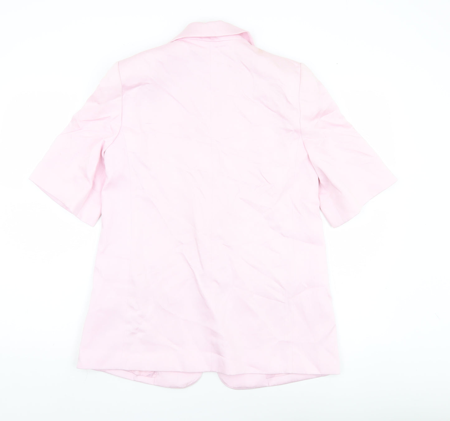 Marks and Spencer Women Pink Linen Blend Blazer Jacket Size 10
