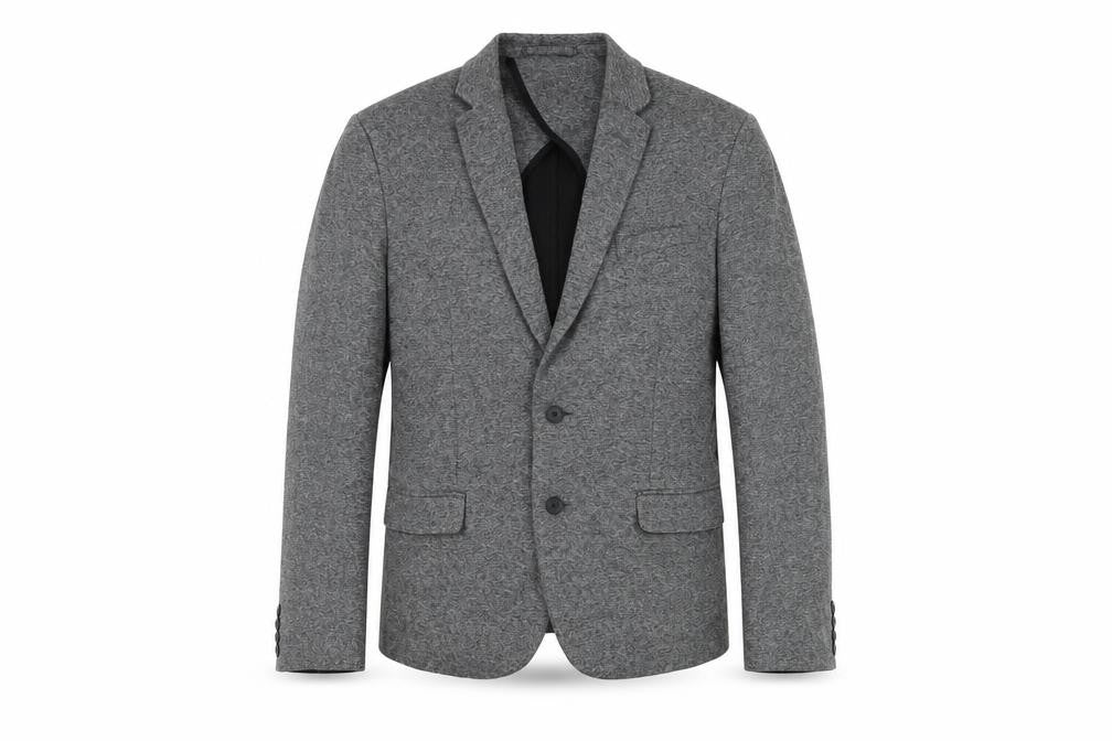Front view of New Look Men Grey Blazer Jacket 42R Regular Fit Notch Lapel